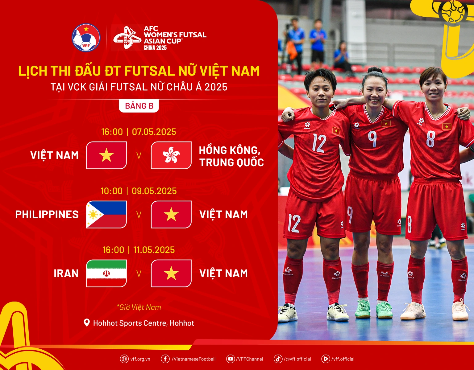 Lịch thi đấu futsal nữ Việt Nam - - vòng chung kết giải futsal nữ châu Á 2025